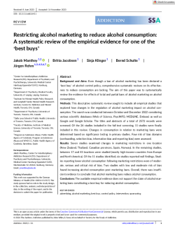 Addiction - 2024 - Manthey - Restricting alcohol marketing to reduce alcohol consumption A systematic review of the